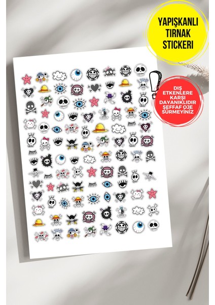 Yapışkanlı Şeffaf Kağıt Karışık Semboller Tırnak Dövmesi, Tırnak Tattoo, Nail Art, Tırnak Sticker