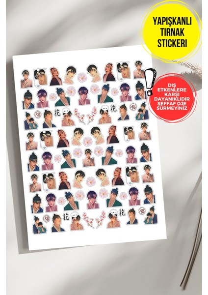 Yapışkanlı Şeffaf Kağıt Karakter Tırnak Dövmesi, Tırnak Tattoo, Nail Art, Tırnak Sticker