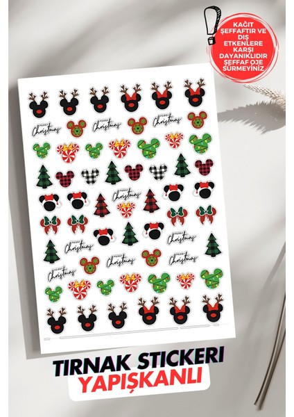 Yapışkanlı Christmas Tırnak Dövmesi, Tırnak Tattoo, Nail Art, Tırnak Sticker