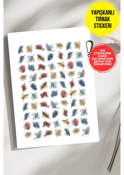 Yapışkanlı Şeffaf Kağıt Çiçek Tırnak Dövmesi, Tırnak Tattoo, Nail Art, Tırnak Sticker