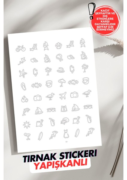 Yapışkanlı Semboller Tırnak Dövmesi, Tırnak Tattoo, Nail Art, Tırnak Sticker