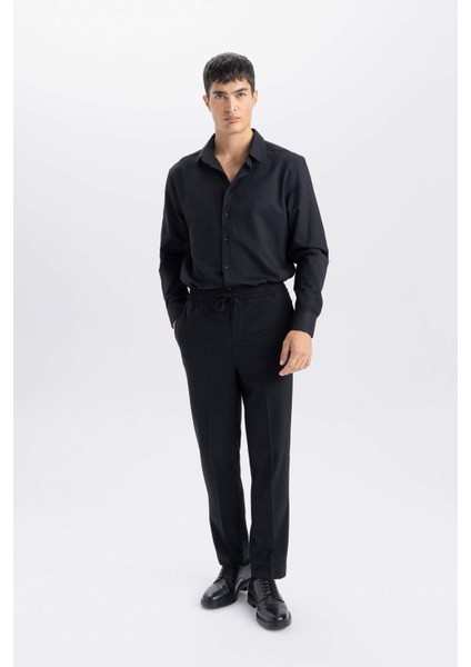 Okula Dönüş Modern Fit Polo Yaka Dokulu Uzun Kollu Gömlek E0475AX24AU fiyatları