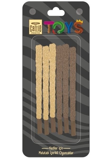 Matatabi Içerikli Kedi Oyuncağı Kaplamalı Çubuk 12cm 6lı