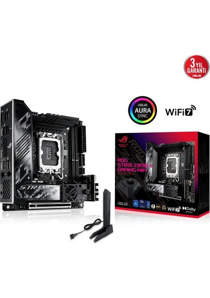 Rog Strıx Z890-I Gamıng Wıfı Ddr5 2xm2 Usb3.2 Rgb Lan Mını Itx