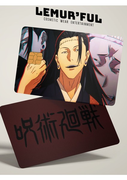 Geto Suguru Jjk Çift Taraflı Kredi Kartı Kaplama Stickerı, Sticker, Yapışkanlı Kredi Kartı Stickerı