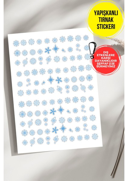 Yapışkanlı Şeffaf Kağıt Kar Tanesi Tırnak Dövmesi, Tırnak Tattoo, Nail Art, Tırnak Sticker