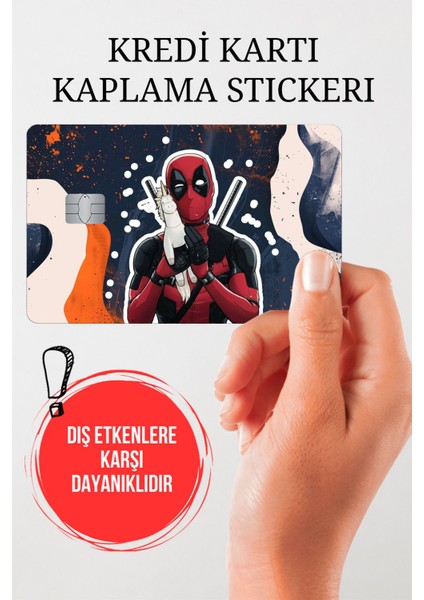 Deadpool Kredi Kartı Kaplama Stickerı, Sticker, Yapışkanlı Kredi Kartı Stickerı