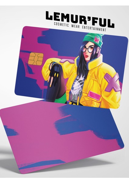 Kılljoy Valorant Çift Taraflı Kredi Kartı Kaplama Stickerı, Sticker, Yapışkanlı Kredi Kartı Stickerı