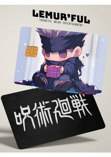 Jjk Baby Gojo Çift Taraflı Kredi Kartı Kaplama Stickerı, Sticker, Yapışkanlı Kredi Kartı Stickerı