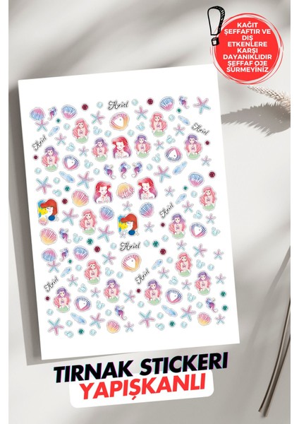 Yapışkanlı Aril Tırnak Dövmesi, Tırnak Tattoo, Nail Art, Tırnak Sticker