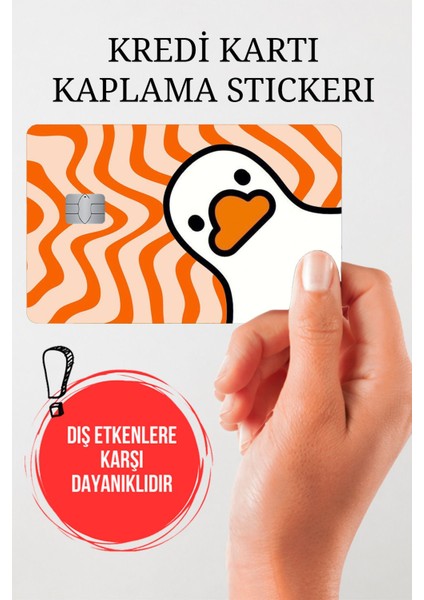 Sevimli Ördek Kredi Kartı Kaplama Stickerı, Sticker, Yapışkanlı Kredi Kartı Stickerı