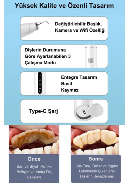 Kameralı Diş Taşı Temizleme Diş Tartar ve Leke Temizleyici fırsatları