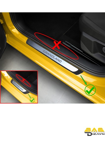 Opel Grandland Suv Kapı Eşik Koruması 2021 ve Üzeri 4 Parça