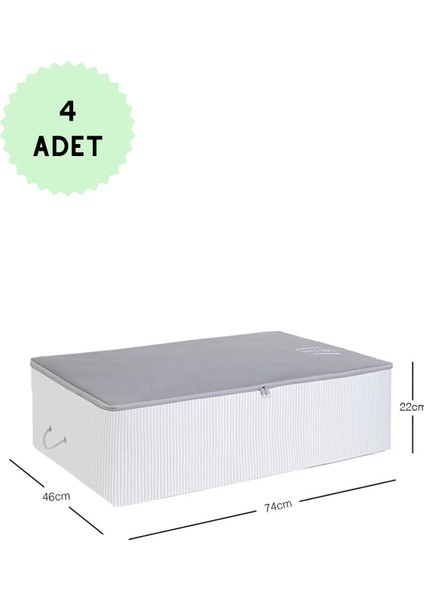 Ip Kulplu Pike Battaniye Yastık Hurcu Dolapiçi Baza Altı Hurç 46 x 74 x 22 4 Adet