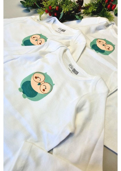 Hellobaby 3 Adet Uzun Kollu Bebek Çıtçıtlı Body Çocuk Zıbın %100 Pamuk