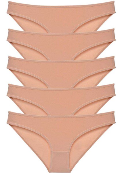 5 Adet Süper Eko Set Likralı Kadın Slip Külot Ten