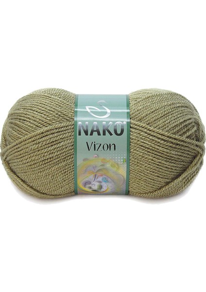 5 Adet Vizon Premium Akrilik El Örgü ipi Yünü Renk NO:268 Asker Yeşil fiyatları