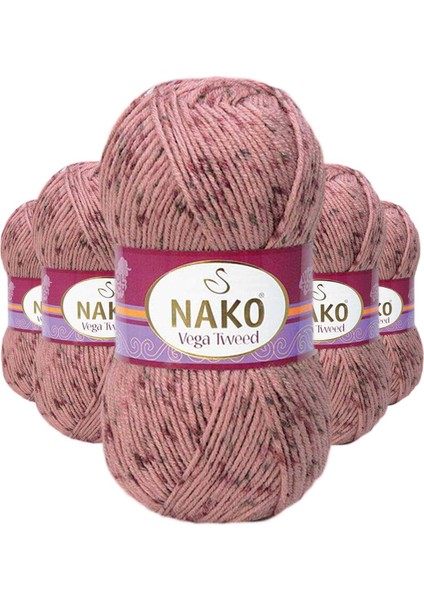 5 Adet Vega Tweed Premium Akrilik El Örgü ipi Yünü No: 31760
