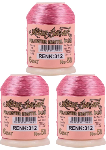 3 Adet Altınbaşak Oya ve Dantel Ipi 20 gr - Royaleks - No: 600 - 312 - 363