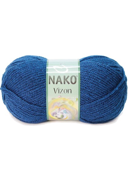 5 Adet Vizon Premium Akrilik El Örgü ipi Yünü Renk NO:517 Orta Mavi fiyatları