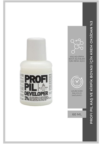 Kallos Profi Pil Kaş ve Kirpik Boyası Için Krem Oksidan %3 60ML 11