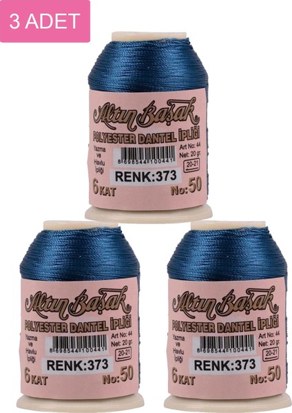 3 Adet Altınbaşak Oya ve Dantel Ipi 20 gr - Royaleks - No: 373