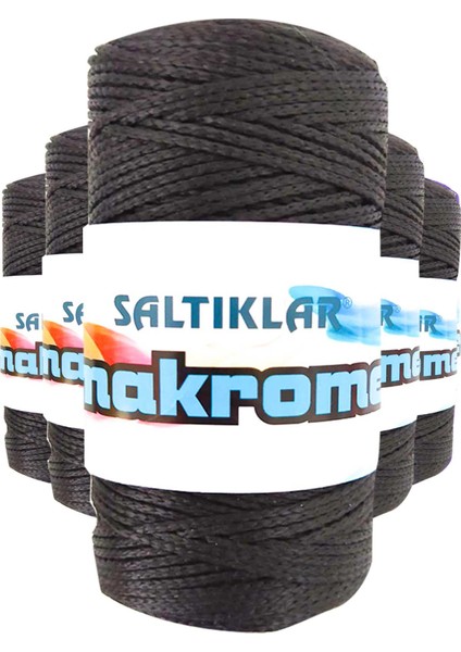 5 Adet Polyester Makrome ipi Syh Siyah 100 gr