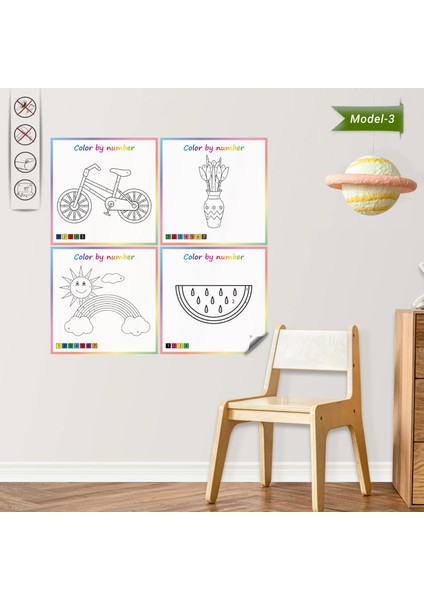 Statik Kağıt Numaralı Boyama Çalışması (Model- 3) 50 cm x 50 cm 10
