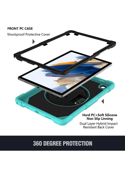 Samsung Galaxy Tab A8 10.5 2021 Silikon + Pc Kılıfı (Yurt Dışından)