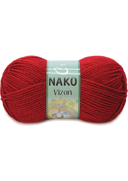 5 Adet Vizon Premium Akrilik El Örgü ipi Yünü Renk NO:1175 Koyu Kırmızı fiyatları