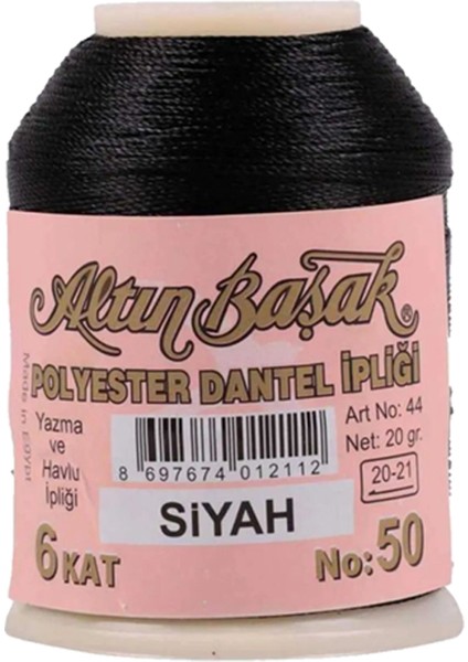 3 Adet Altınbaşak Oya ve Dantel Ipi 20 gr - Royaleks - No: Siyah - 1790 - 559