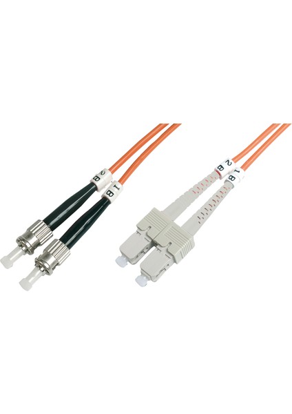 ST-SC Fiber Optik Patch Kablo, Multimode OM 1 62.5/125 Duplex, 3.0mm, LSZH, 15 metre