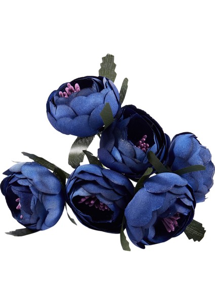 6 Adet/grup Simülasyon Ipek Kumaş Buket Gelin Tutan Çiçekler Dekoratif Çiçekler (Kraliyet Mavi Mor Kalp) Yaklaşık 4.5 Cm'lik Tek Çiçek Çapı, Yaklaşık 11 cm Toplam Uzunluk (Yurt Dışından)