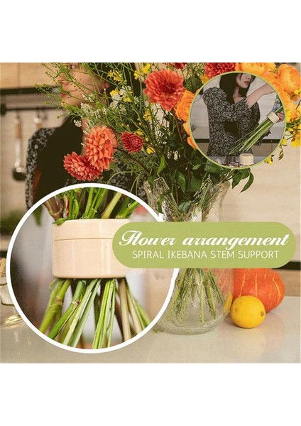 Spiral Ikebana Sap Tutucu, Vazo Için Yeniden Kullanılabilir Çiçek Izgarası, Çiçekler Için Çiçek Şekillendirici (S/bej-Sarı) (Yurt Dışından)