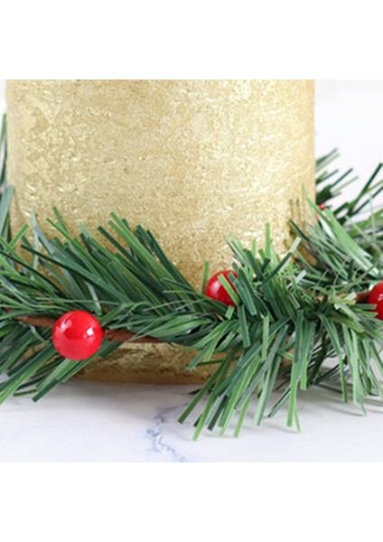 Adet Holly Berry Mum Halkası Küçük Yapay Kırmızı Meyveler Çam Iğneleri Çelenk Noel Çelenk Süsler Dekor (Yurt Dışından) fiyatları