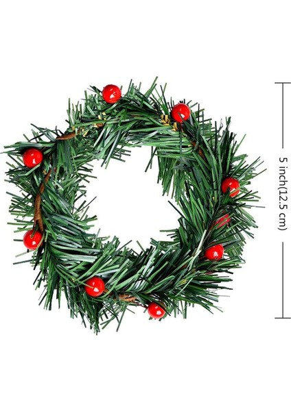 Adet Holly Berry Mum Halkası Küçük Yapay Kırmızı Meyveler Çam Iğneleri Çelenk Noel Çelenk Süsler Dekor (Yurt Dışından) fırsatları