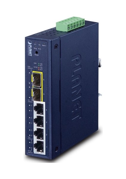 PL-IGS-4215-4T2S 4 Port Gigabit 2 Port Sfp Endüstriyel Yönetilebilir Switch