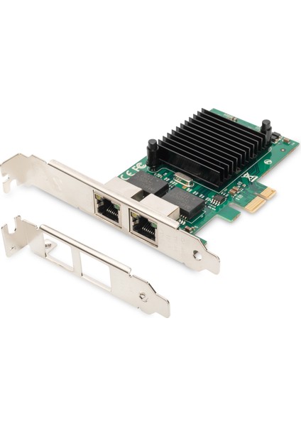 2 Port Gigabit Ethernet PCI Express Kart, düşük profil bracket, Intel çip takımı&lt;br&gt;Digitus Gigabit Ethernet PCI Express Card, 2-port, low profile bracket, Intel chipset