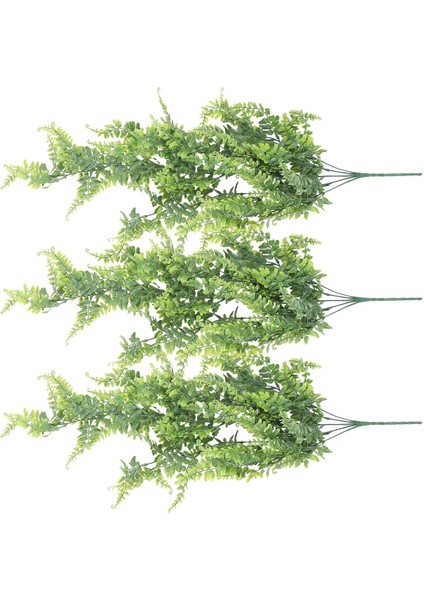 Adet Yapay Asılı Eğrelti Otları Bitkiler Asma Sahte Sarmaşık Boston Fern Asılı Bitki Açık Uv Dayanıklı Plastik Bitkiler (Yeşil) (Yurt Dışından)