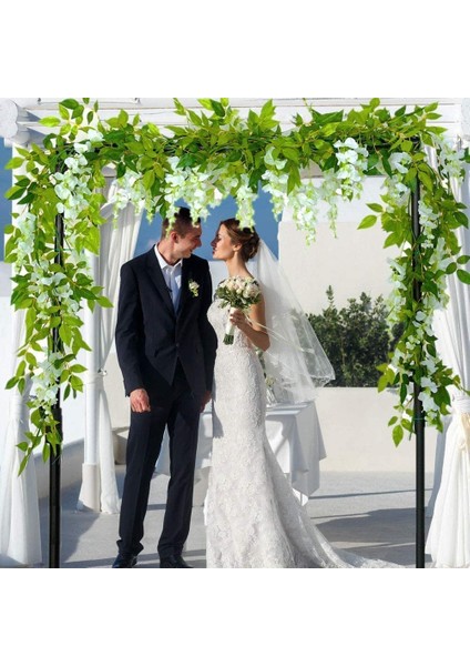 Adet 7ft / Adet Yapay Wisteria Vine, Çiçek Çelenk Wisteria Vine Rattan Açık Töreni Için Asılı Çiçekler, Beyaz (Yurt Dışından)