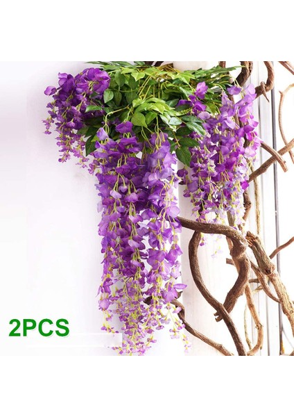 Adet 7ft / Adet Yapay Wisteria Vine, Çiçek Çelenk Wisteria Vine Rattan Açık Töreni Için Asılı Çiçekler, Beyaz (Yurt Dışından)