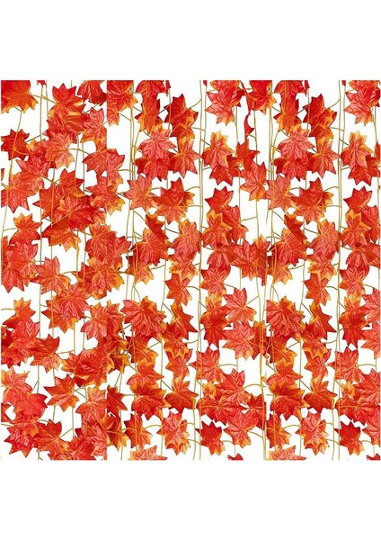 12 Tellerinin Güz Akçaağaç Yaprakları Sonbahar Ivy Garland Yapay Akçaağaç Sarmaşıklar Garland Şükran Günü, Noel, Ev Dekorları (Yurt Dışından)