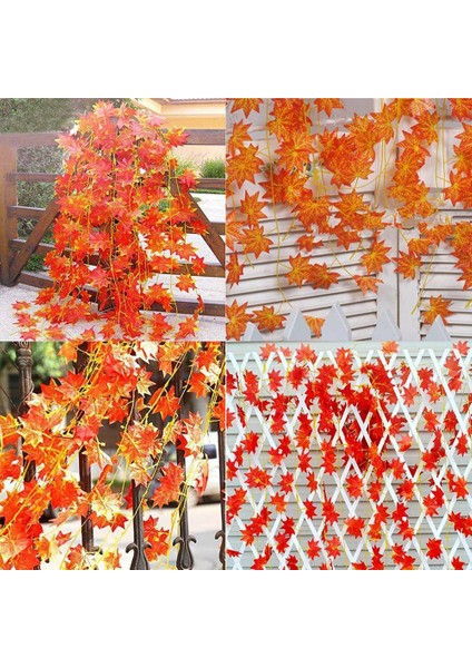 12 Tellerinin Güz Akçaağaç Yaprakları Sonbahar Ivy Garland Yapay Akçaağaç Sarmaşıklar Garland Şükran Günü, Noel, Ev Dekorları (Yurt Dışından) modelleri