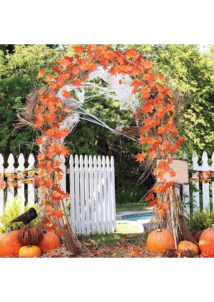 12 Tellerinin Güz Akçaağaç Yaprakları Sonbahar Ivy Garland Yapay Akçaağaç Sarmaşıklar Garland Şükran Günü, Noel, Ev Dekorları (Yurt Dışından) indirimleri