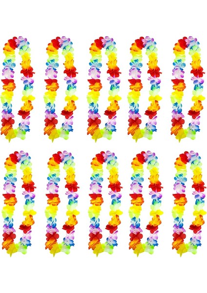 10 Paket Hawaii Leis Çiçek Zincirleri Tropikal Çiçek Zinciri Plaj, Havuz ve Kokteyl Partinize Mükemmel Hoş Geldiniz (Yurt Dışından)