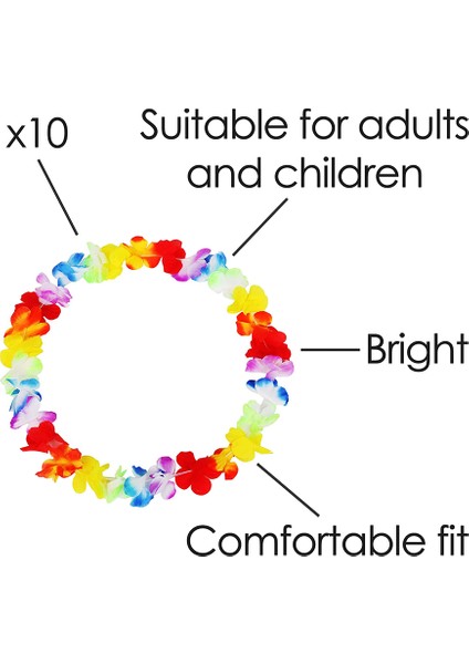 10 Paket Hawaii Leis Çiçek Zincirleri Tropikal Çiçek Zinciri Plaj, Havuz ve Kokteyl Partinize Mükemmel Hoş Geldiniz (Yurt Dışından) fiyatları