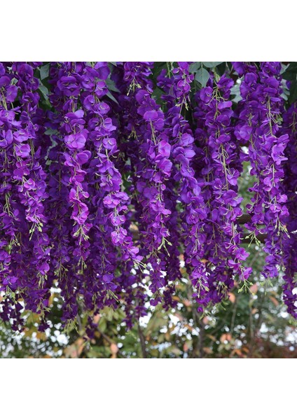 Yapay Ipek Wisteria Vine Ratta Ipek Asılı Çiçek Düğün Dekor, 6 Parça, (Mor) (Yurt Dışından) fırsatları