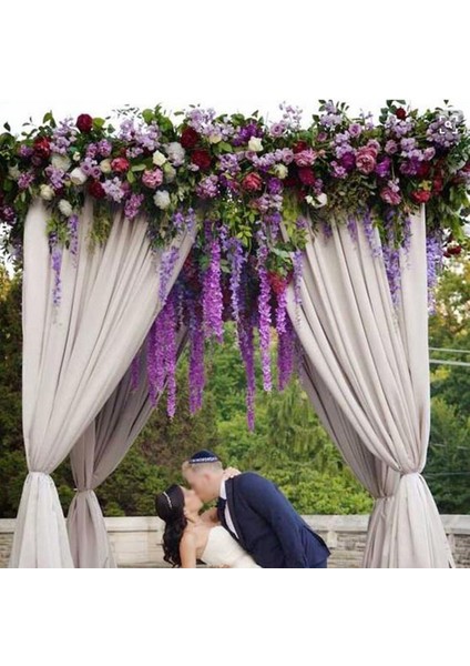 Yapay Ipek Wisteria Vine Ratta Ipek Asılı Çiçek Düğün Dekor, 6 Parça, (Mor) (Yurt Dışından) indirimleri