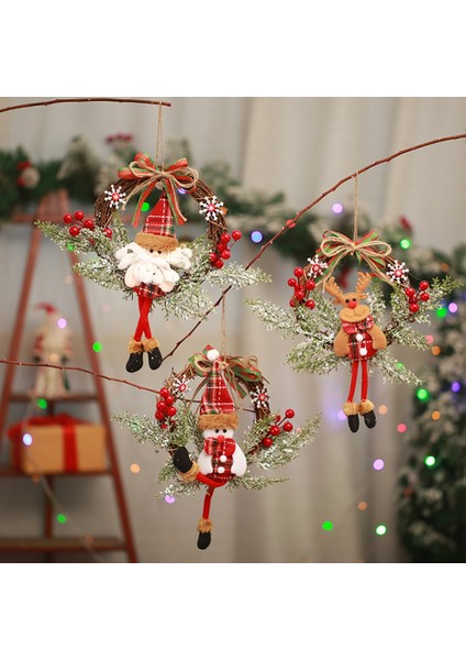 Ön Kapı Duvar Pencere Çiftlik Evi Ev Dekorasyonu Için Yapay Noel Çelenk, Kardan Adam (Küçük) (Yurt Dışından)