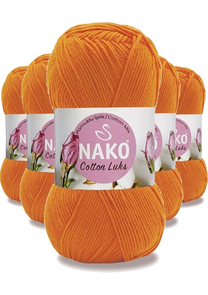 5 Adet Cotton Lüks Yelek Tunik Kazak Bluz Hırka ipi Yünü Turuncu 97552